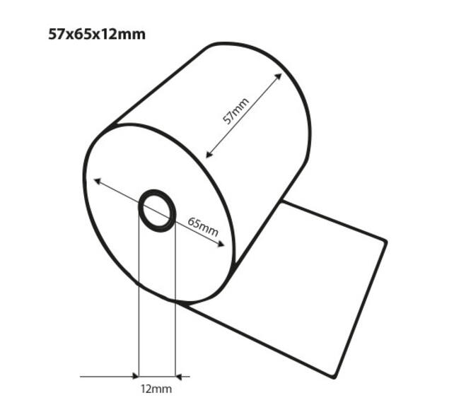 Thermorollen BPA-frei 57x65x12 mm, 50 m