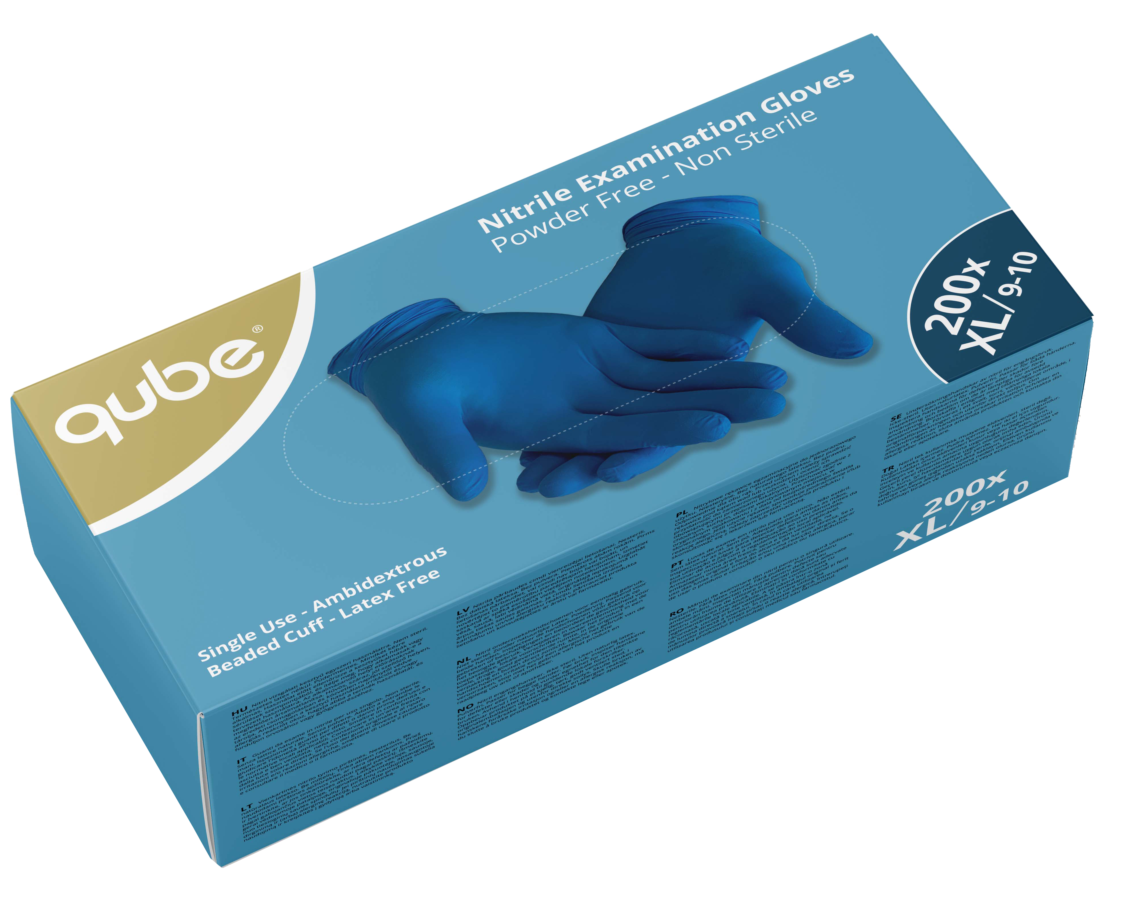 Qube  Nitril Handschuhe blau - 200 Stück / Pkg.