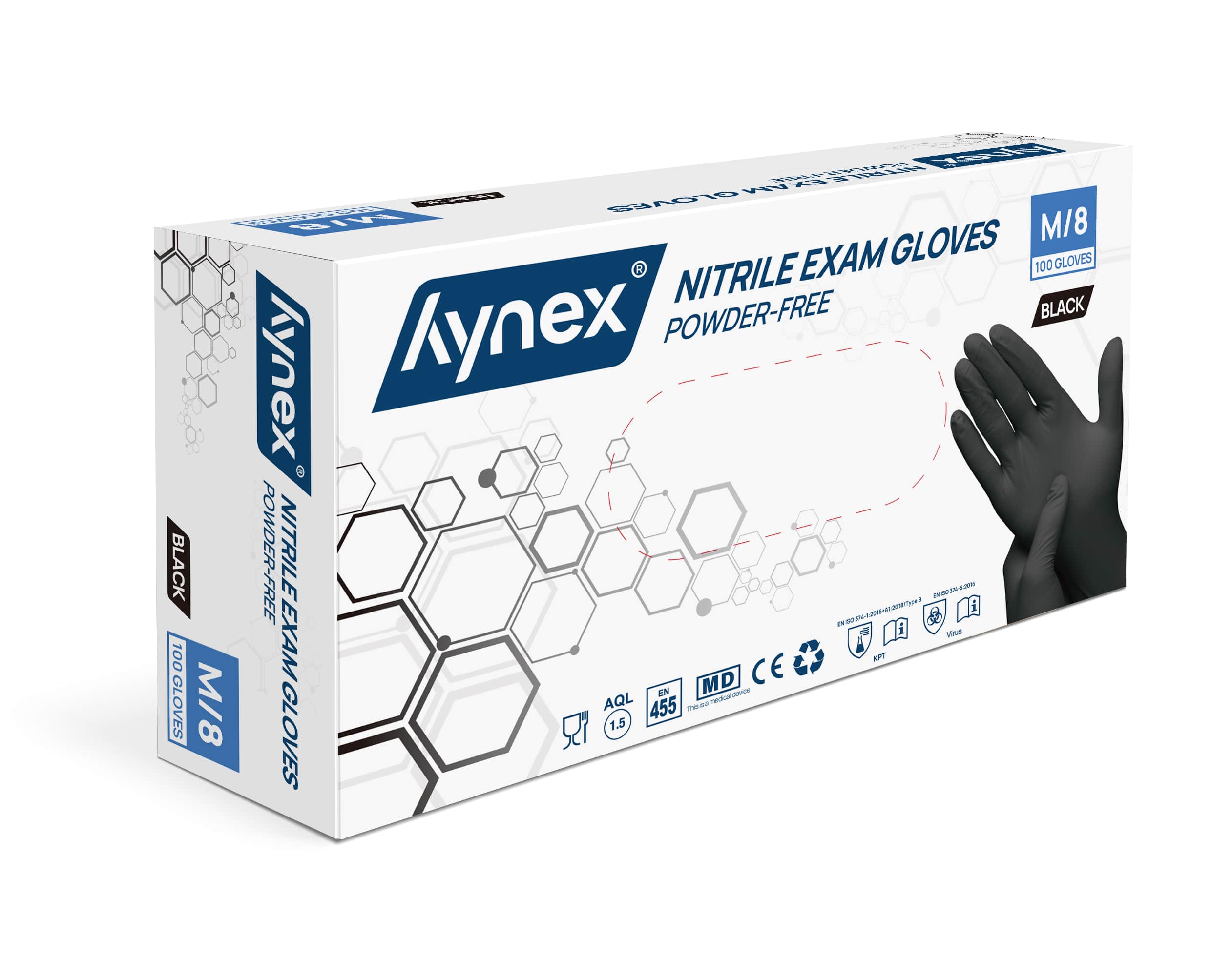 Hynex Nitril Handschuhe schwarz, 3,5gr MD