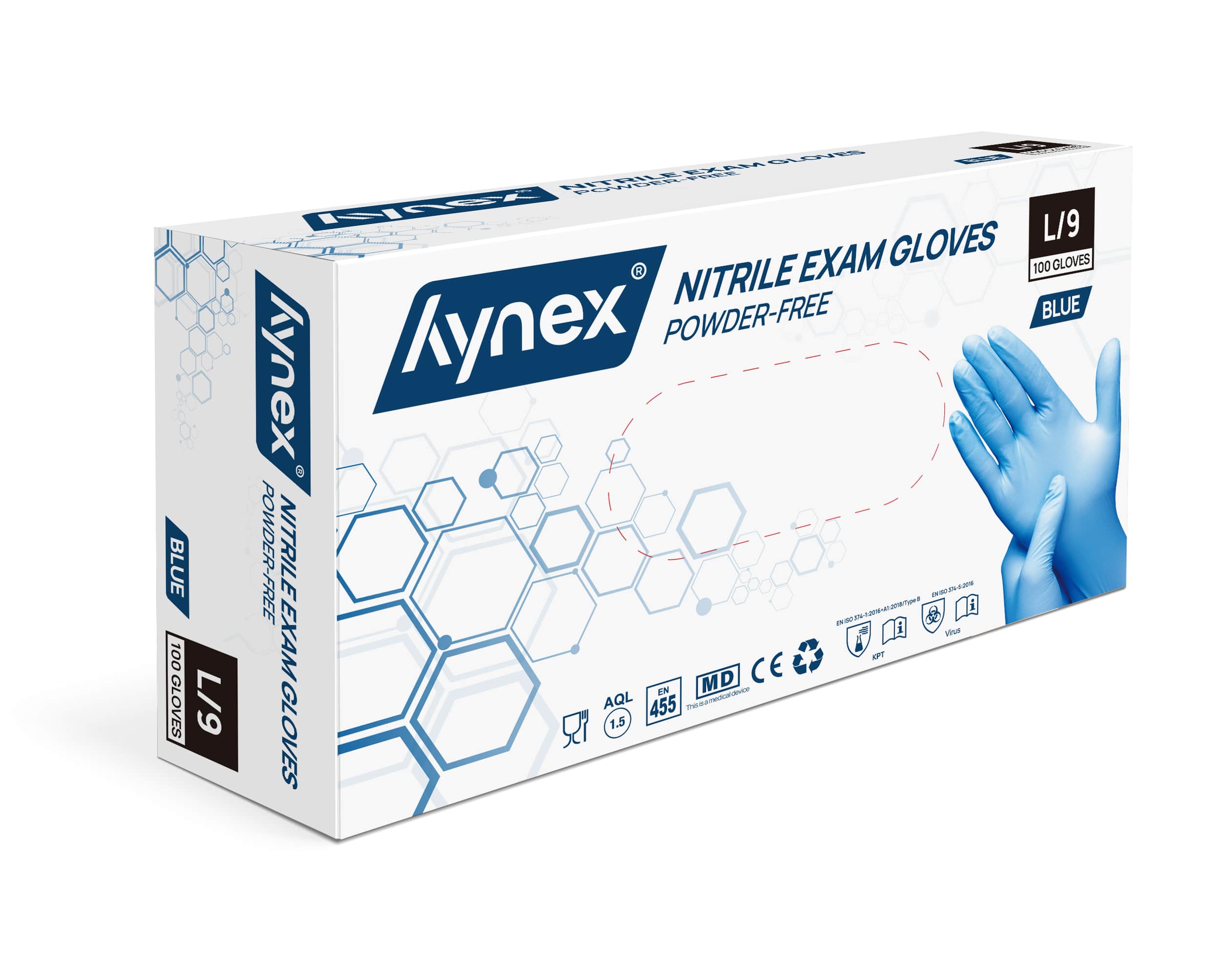 Hynex Nitril Handschuhe blau, 3,5gr MD